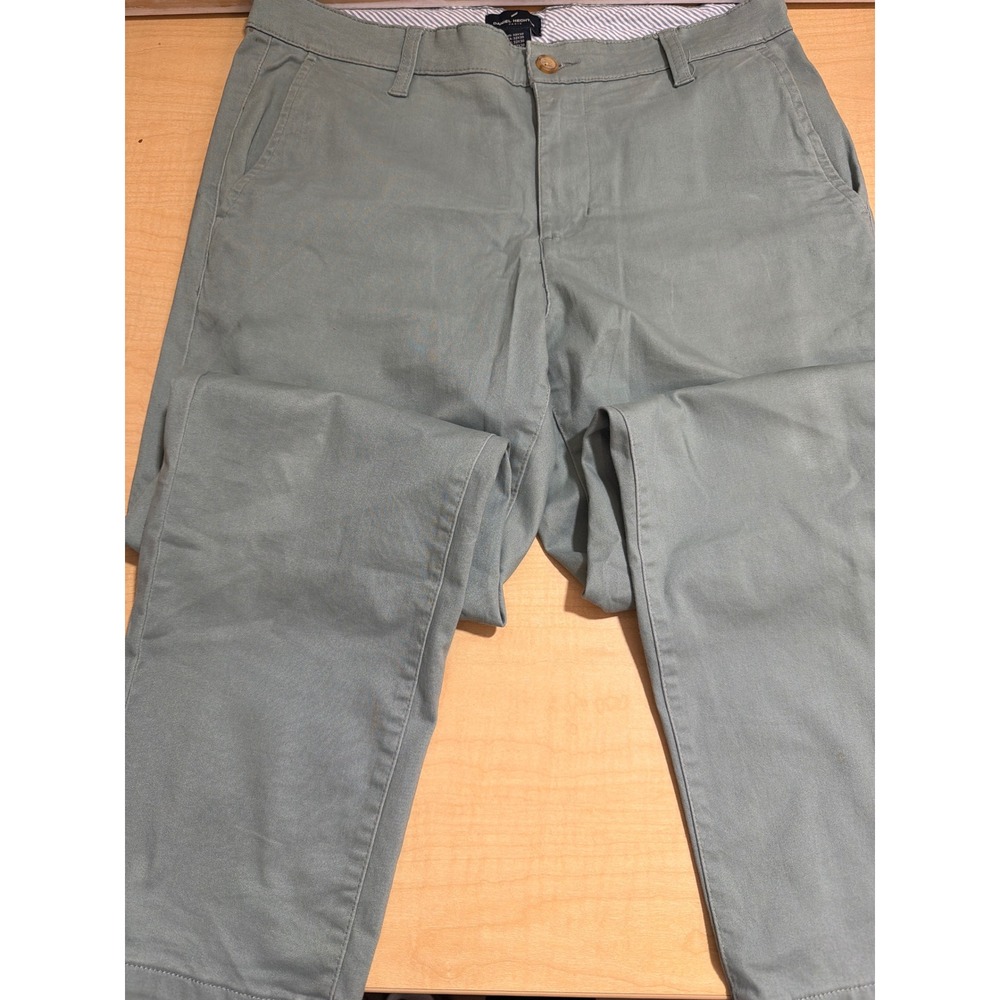 Daniel Hechter Paris Mens Chino Pants 32x30 Sage Green Flat Front Trousers